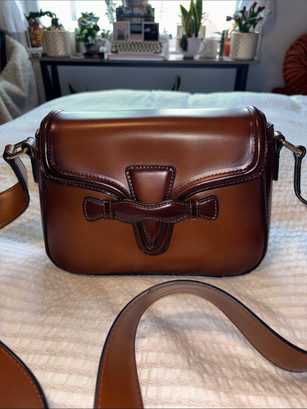 Brown Leather Crossbody Bag